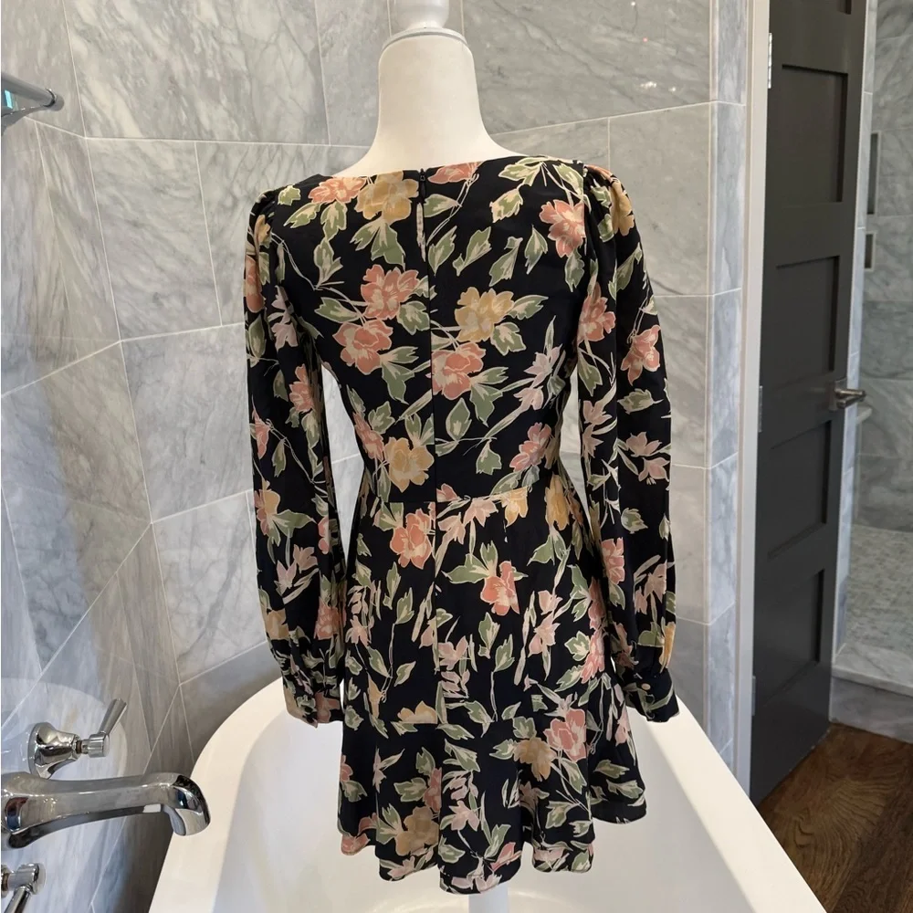 Yumi Kim Hey Jude Dress Size 4 Haze Night Black Floral Long Sleeve Mini Revolve - Picture 9 of 13